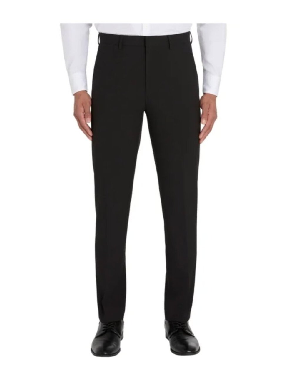 Calvin Klein Men's Flat Front Dress Slim Fit Pants Stretch Black Size 38x32